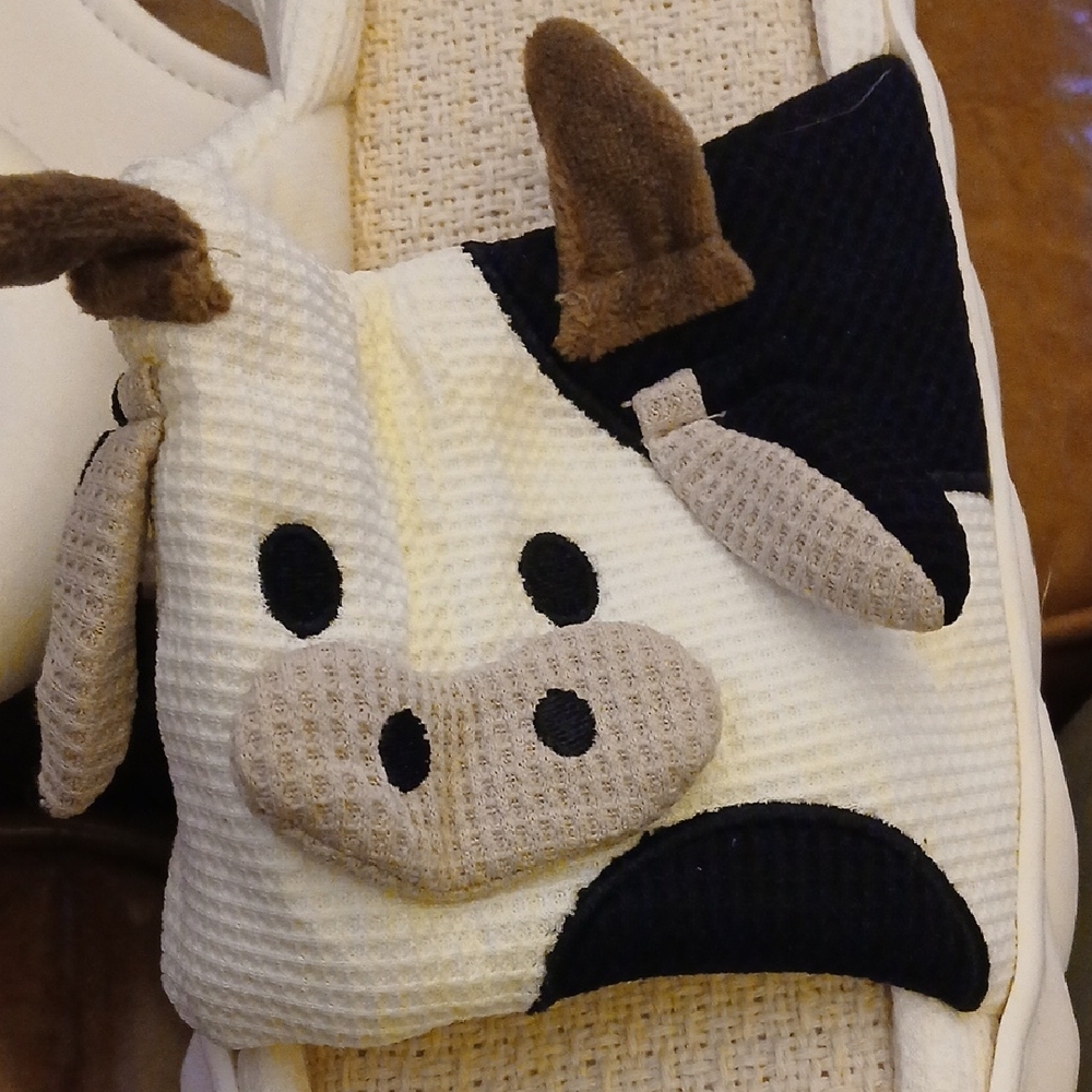 Cow Face! Padded Slippers Womans 11.5 Mens 10 - Picture 5 of 10